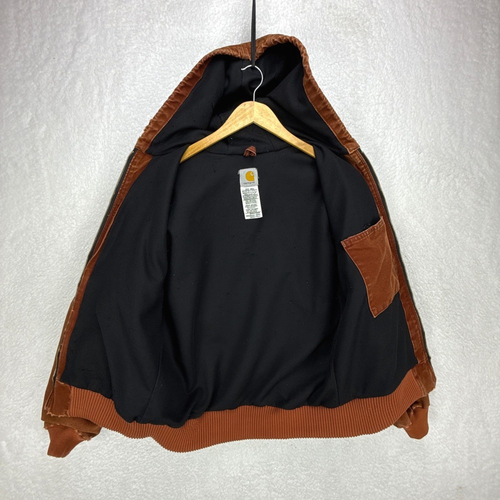 Carhartt Active Jacket Thermal Lined Mens Medium J160 CLY Clay Red Distressed - Picture 3 of 16
